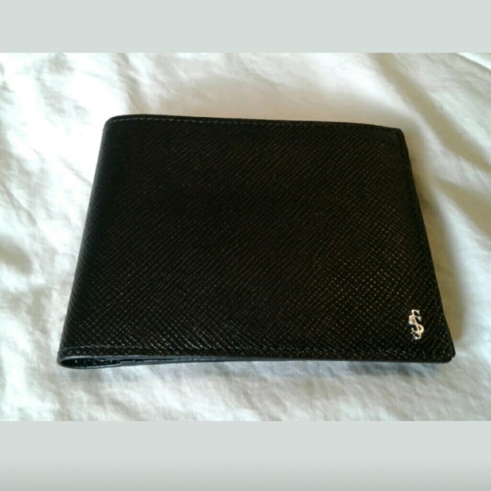 SERAPIAN MILANO MENS BLACK LEATHER BIFOLD WALLET
